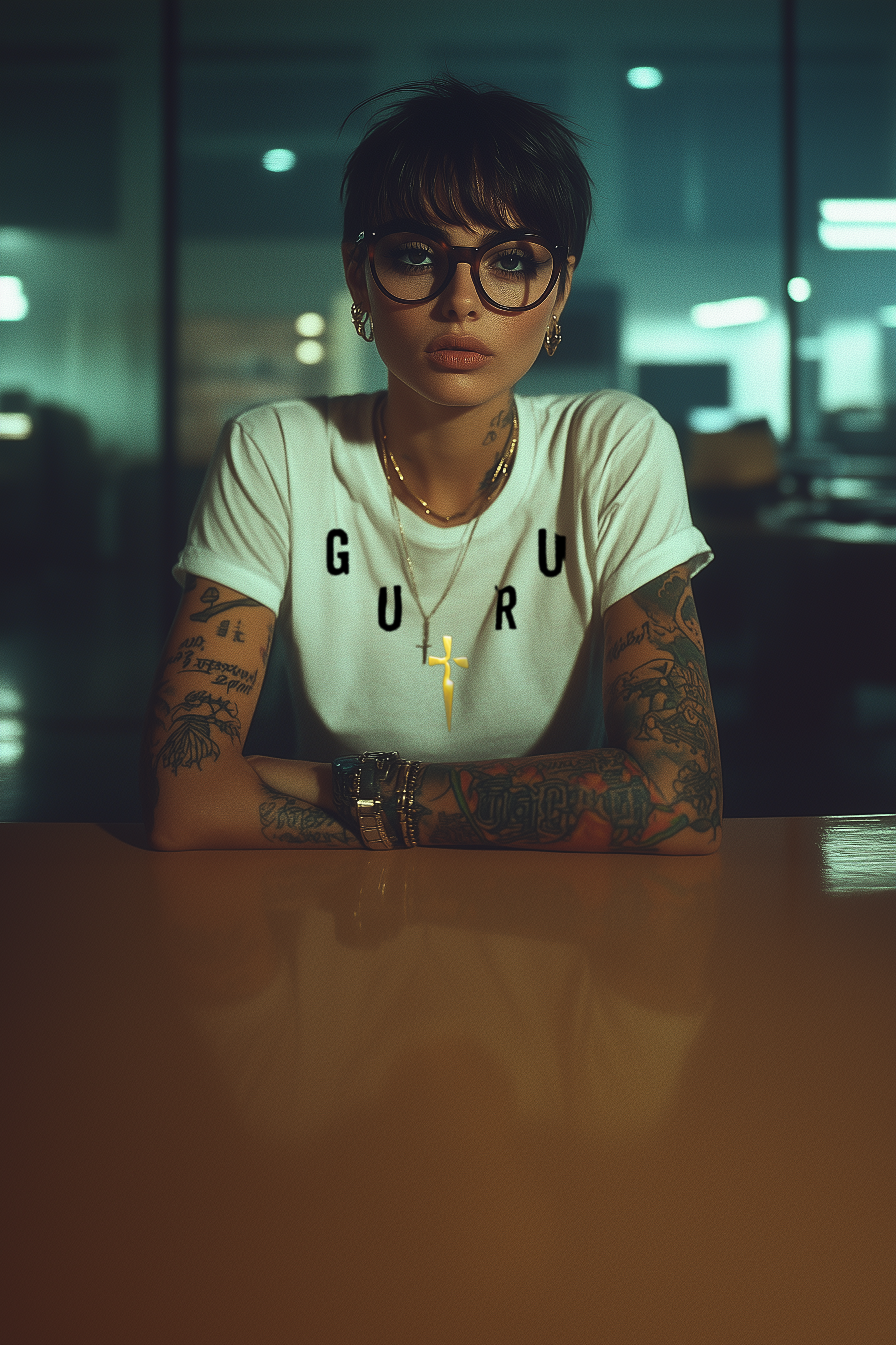 GURU NECKLACE - Womens White Tee