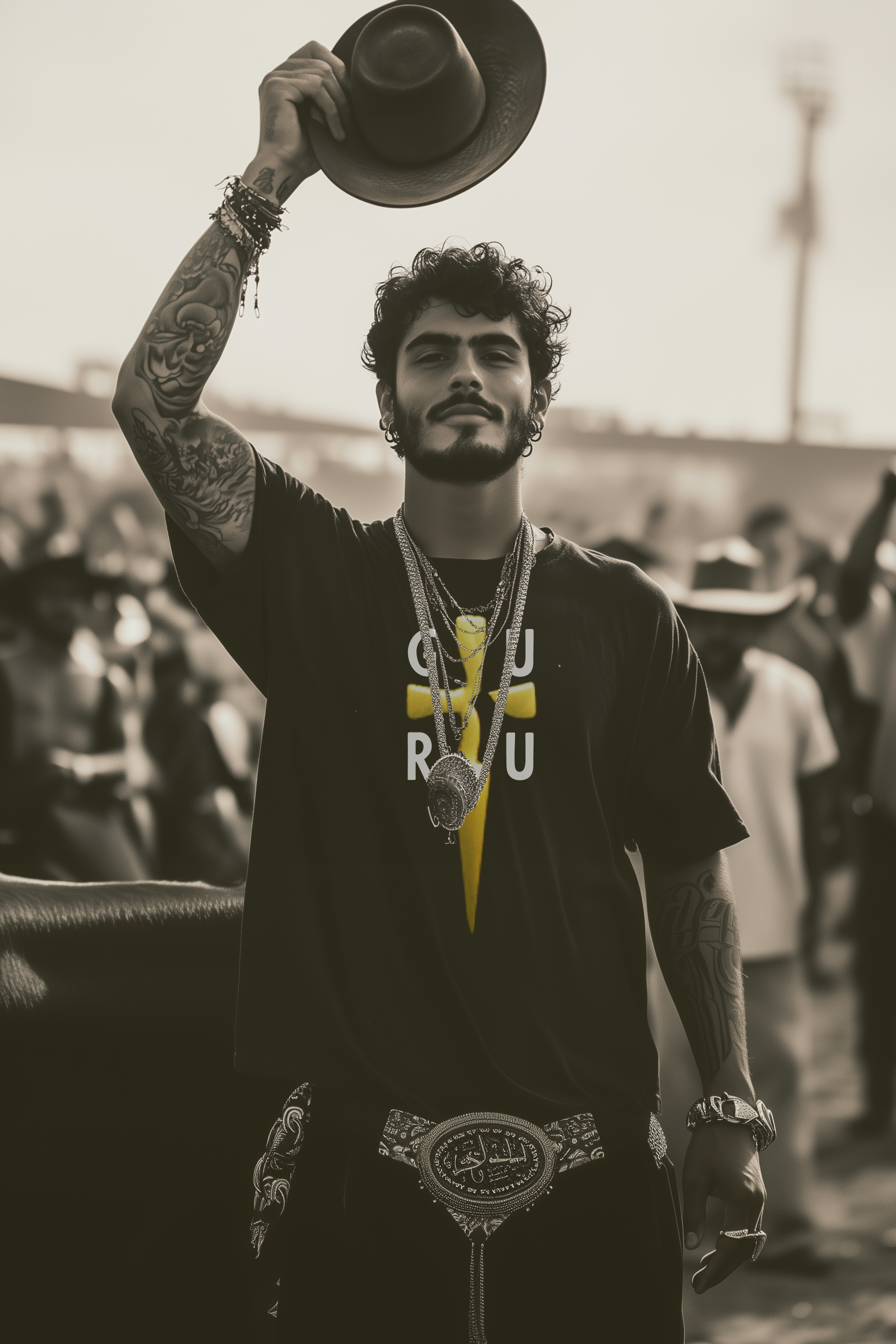 GURU BLADE - Mens Black Tee