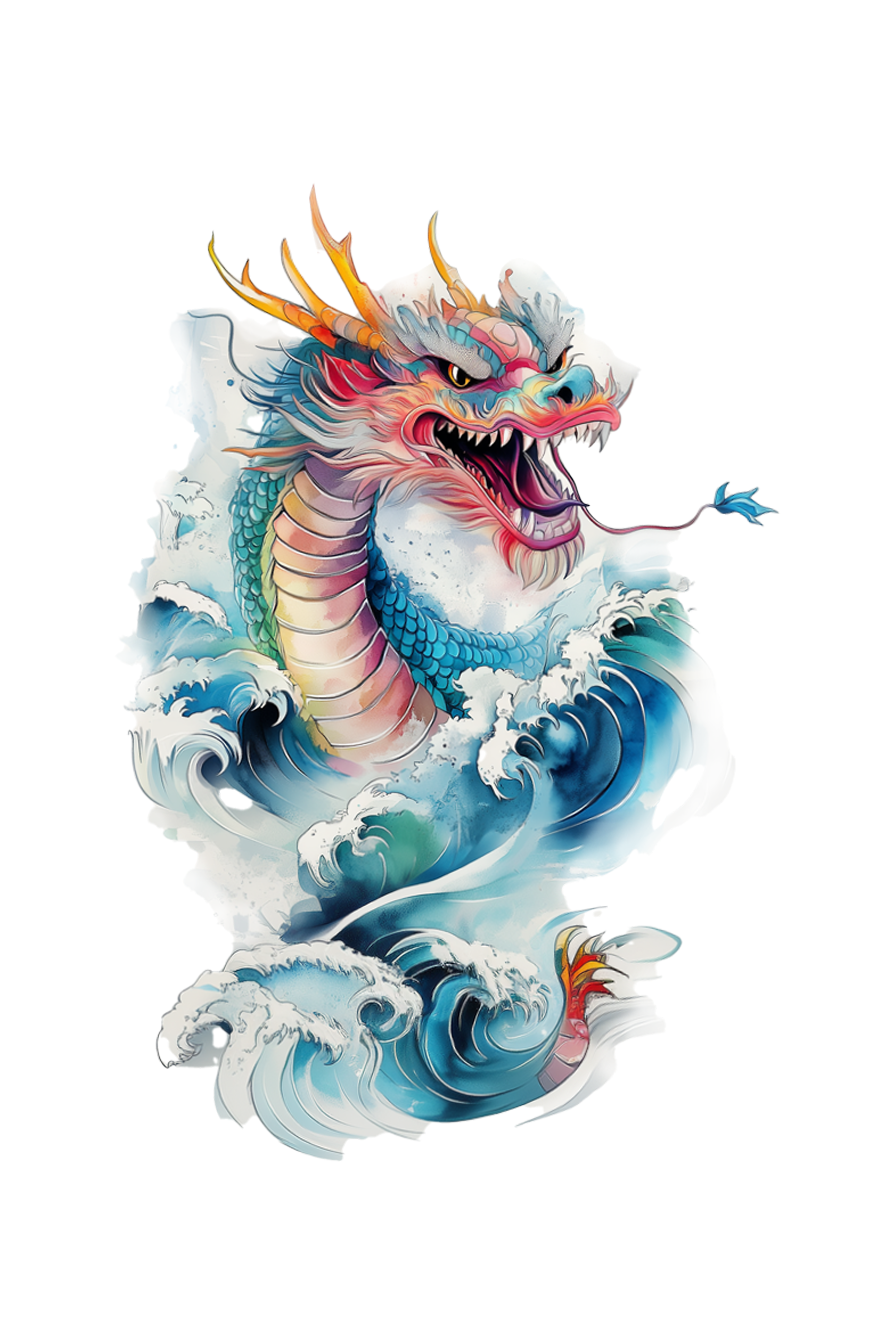 ORIENTAL DRAGON - Womens White Tee