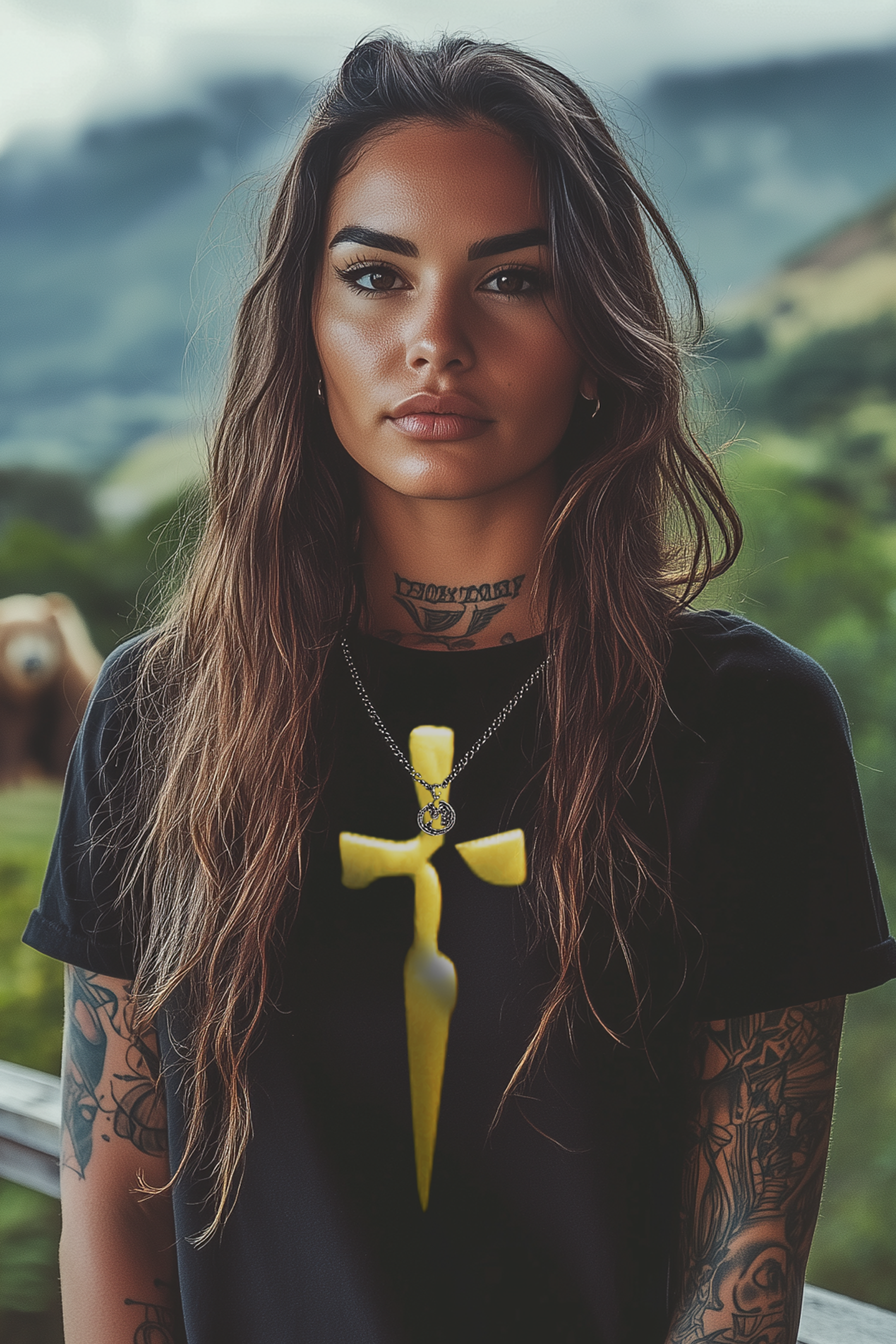SIMPLE BLADE - Womens Black Tee