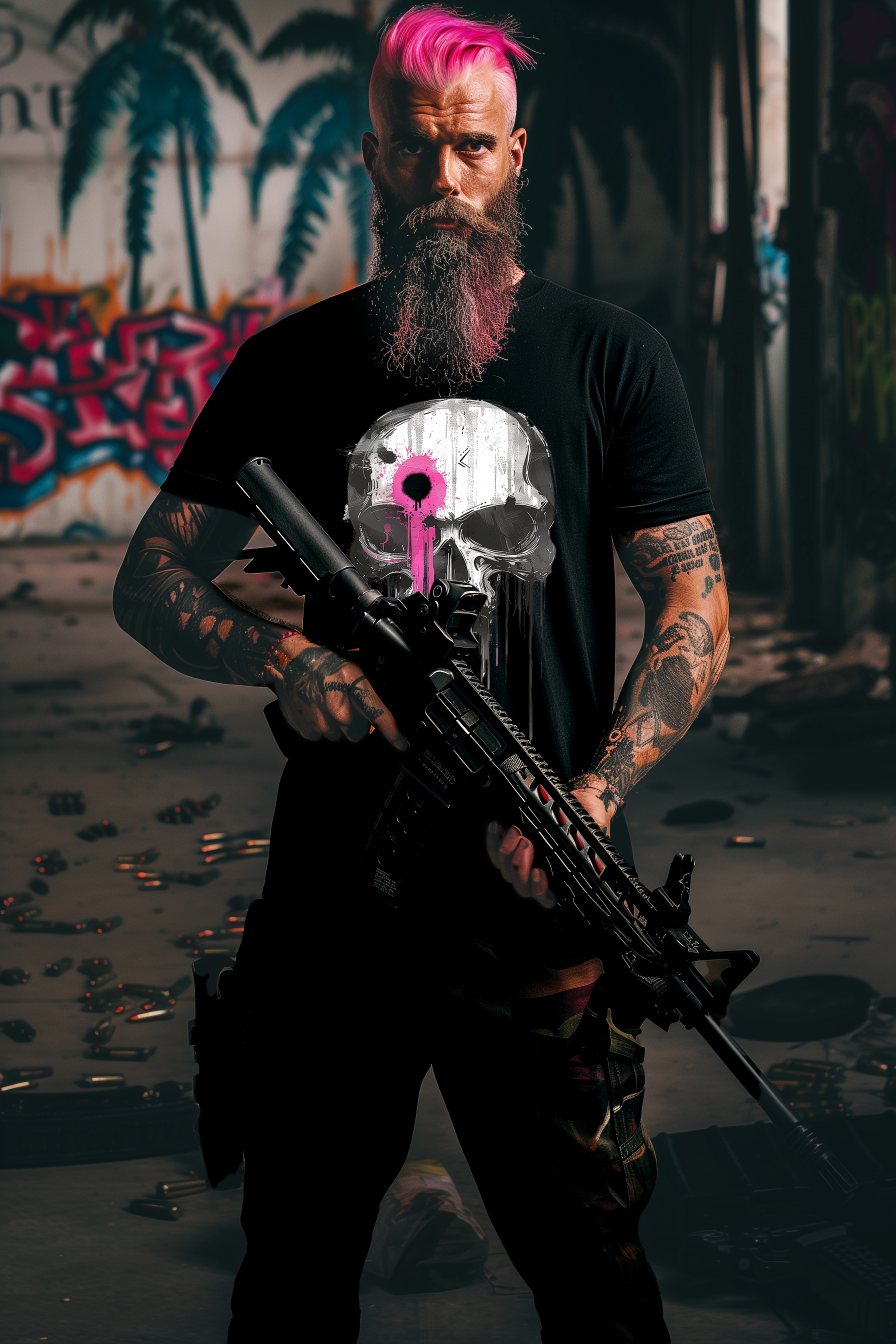 SKULL SHOT - Mens Black Tee