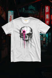 SKULL SHOT - Mens White Tee