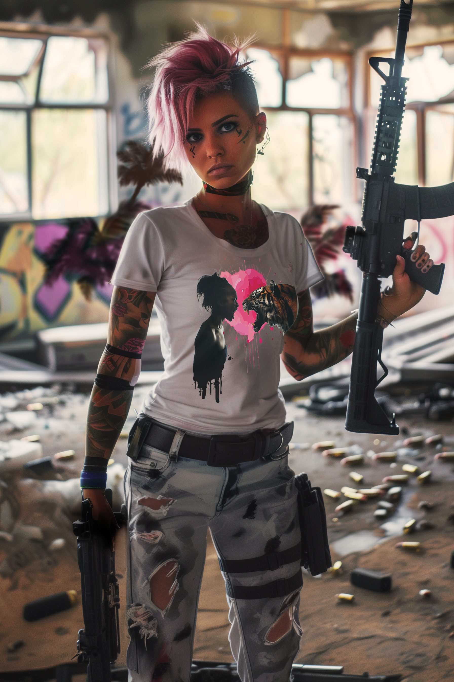 SCREAMING MATCH - Womens White Tee