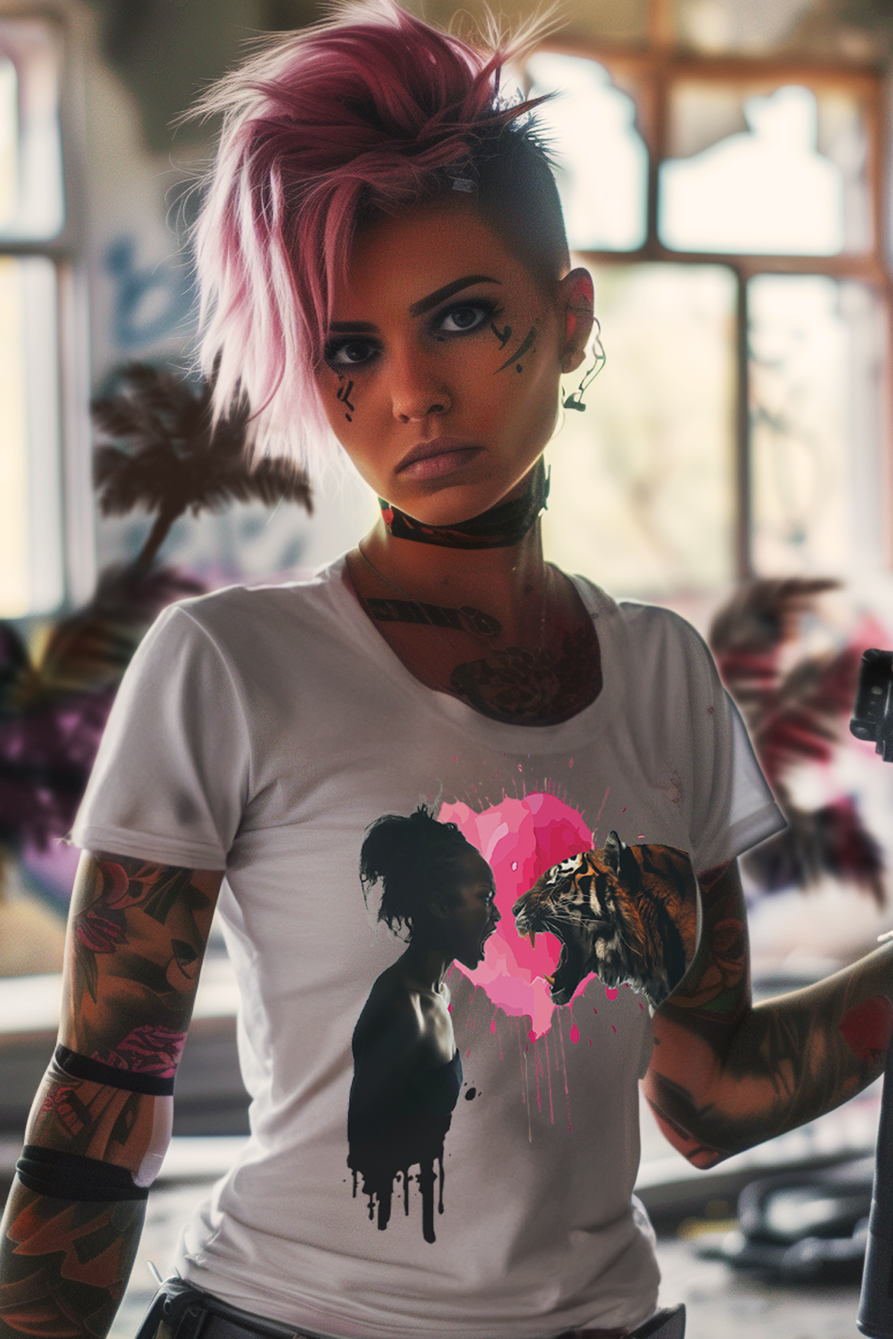SCREAMING MATCH - Womens White Tee