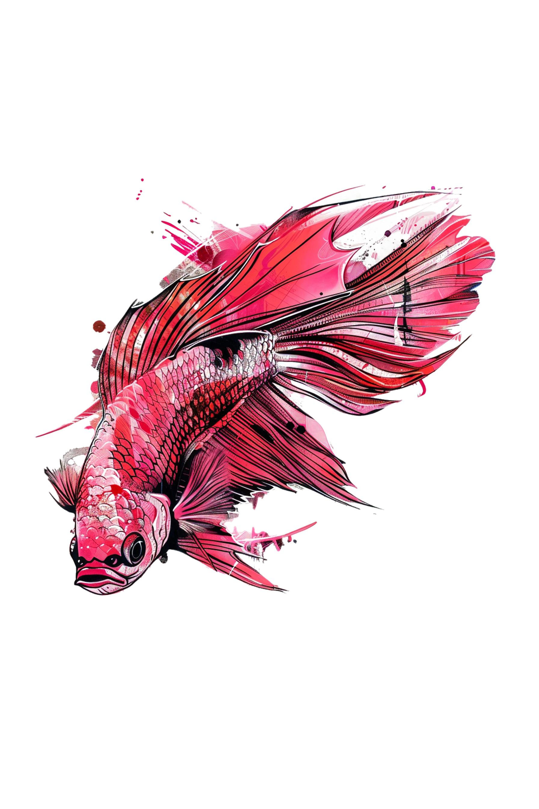 FIGHTER FISH - Mens White Tee