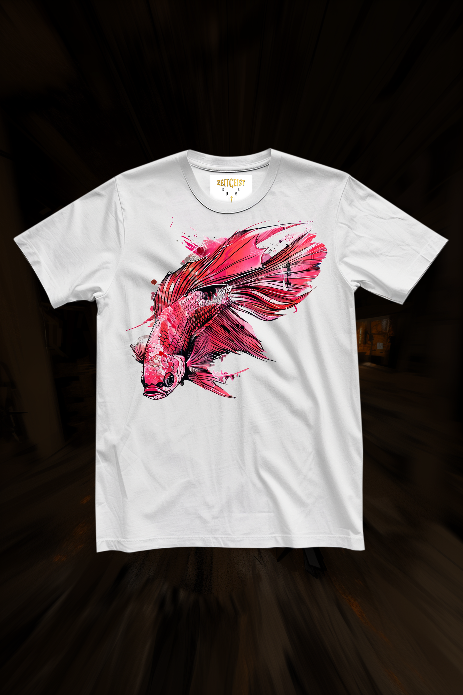 FIGHTER FISH - Mens White Tee