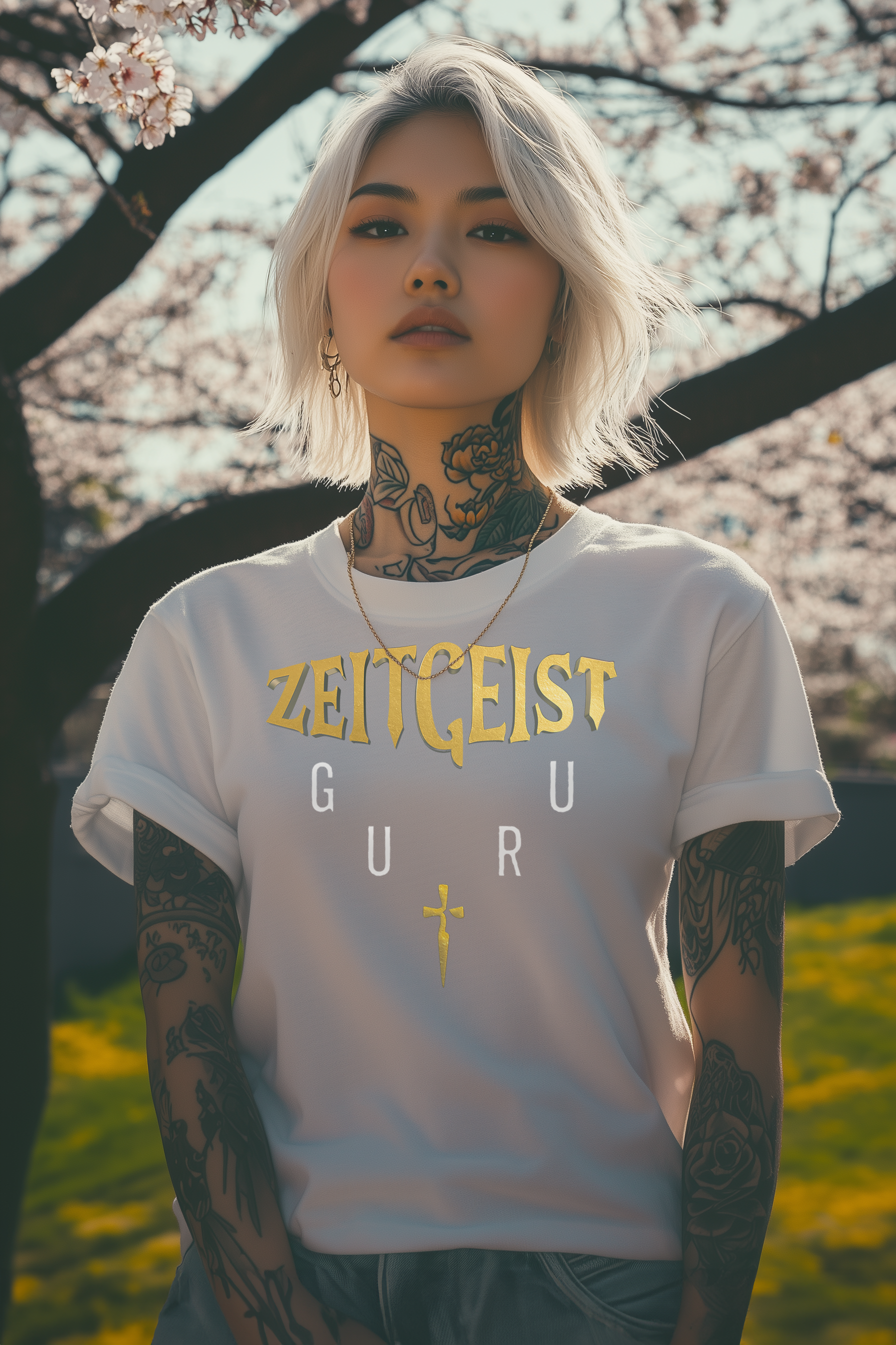 FULL LOGO - Womens White Tee