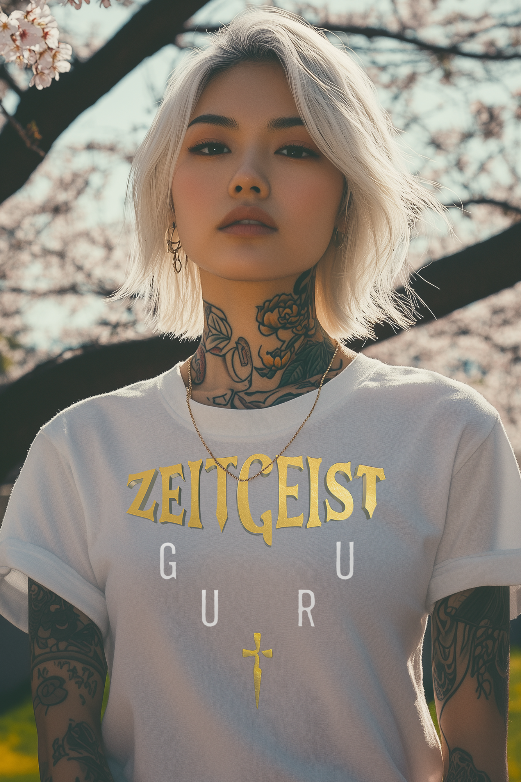 FULL LOGO - Womens White Tee