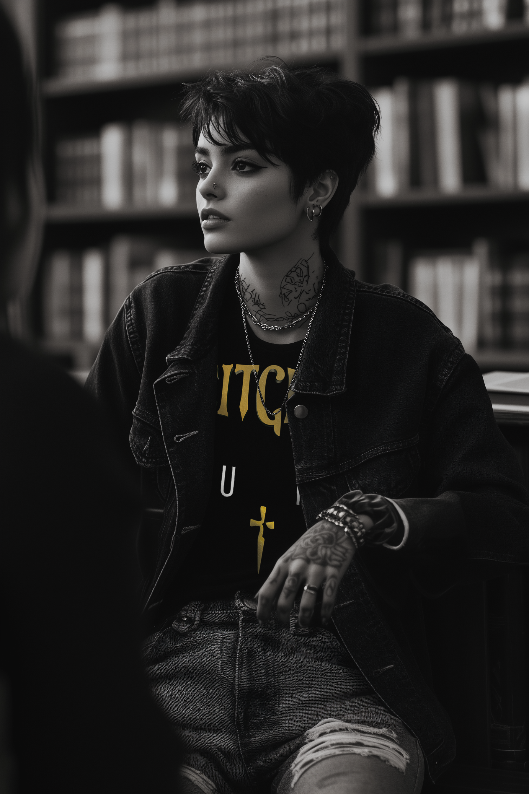 FULL LOGO - Womens Black Tee
