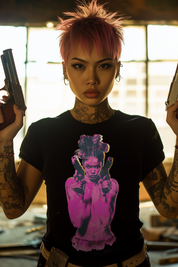 GUN'S UP GIRLFRIEND - Womens Black Tee