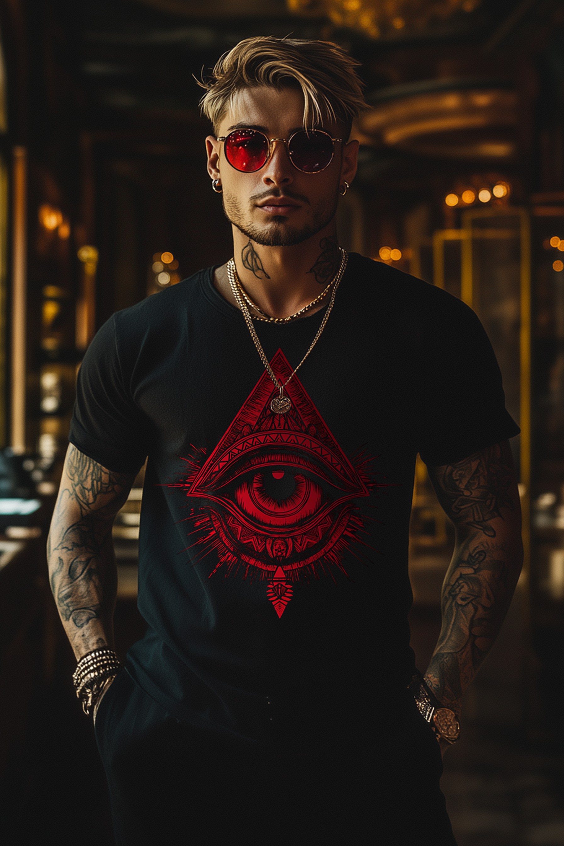 THE EYE OF GEORGE - Mens Black Tee