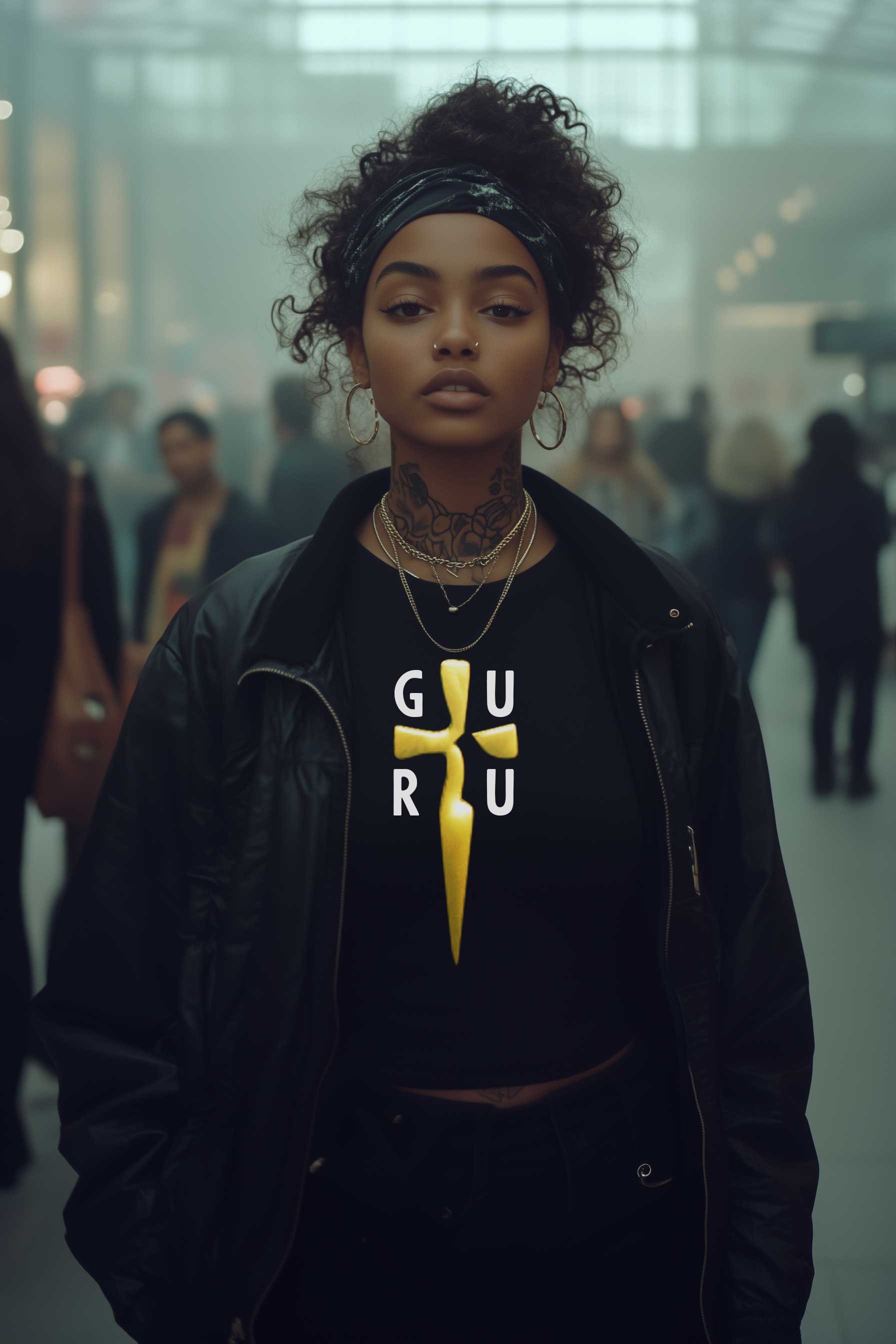 GURU BLADE - Womens Black Tee