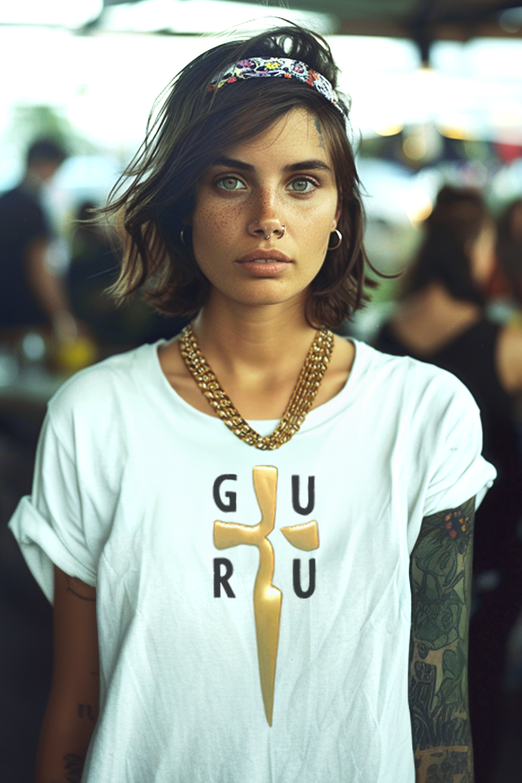 GURU BLADE - Womens White Tee