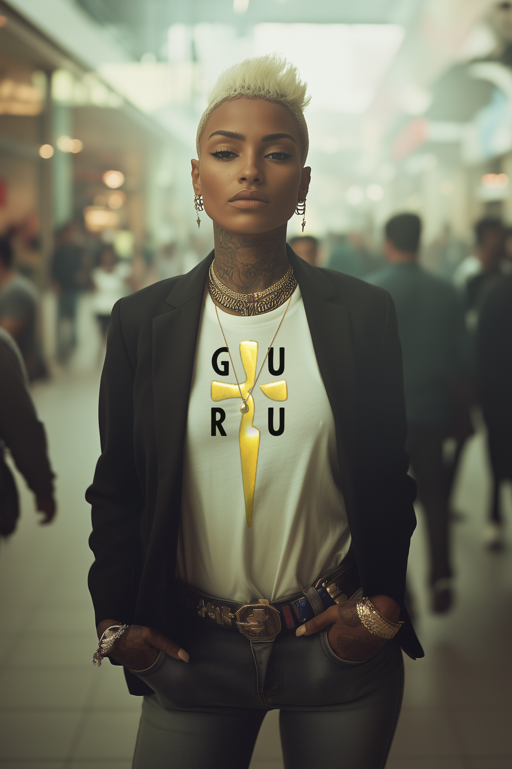 GURU BLADE - Womens White Tee