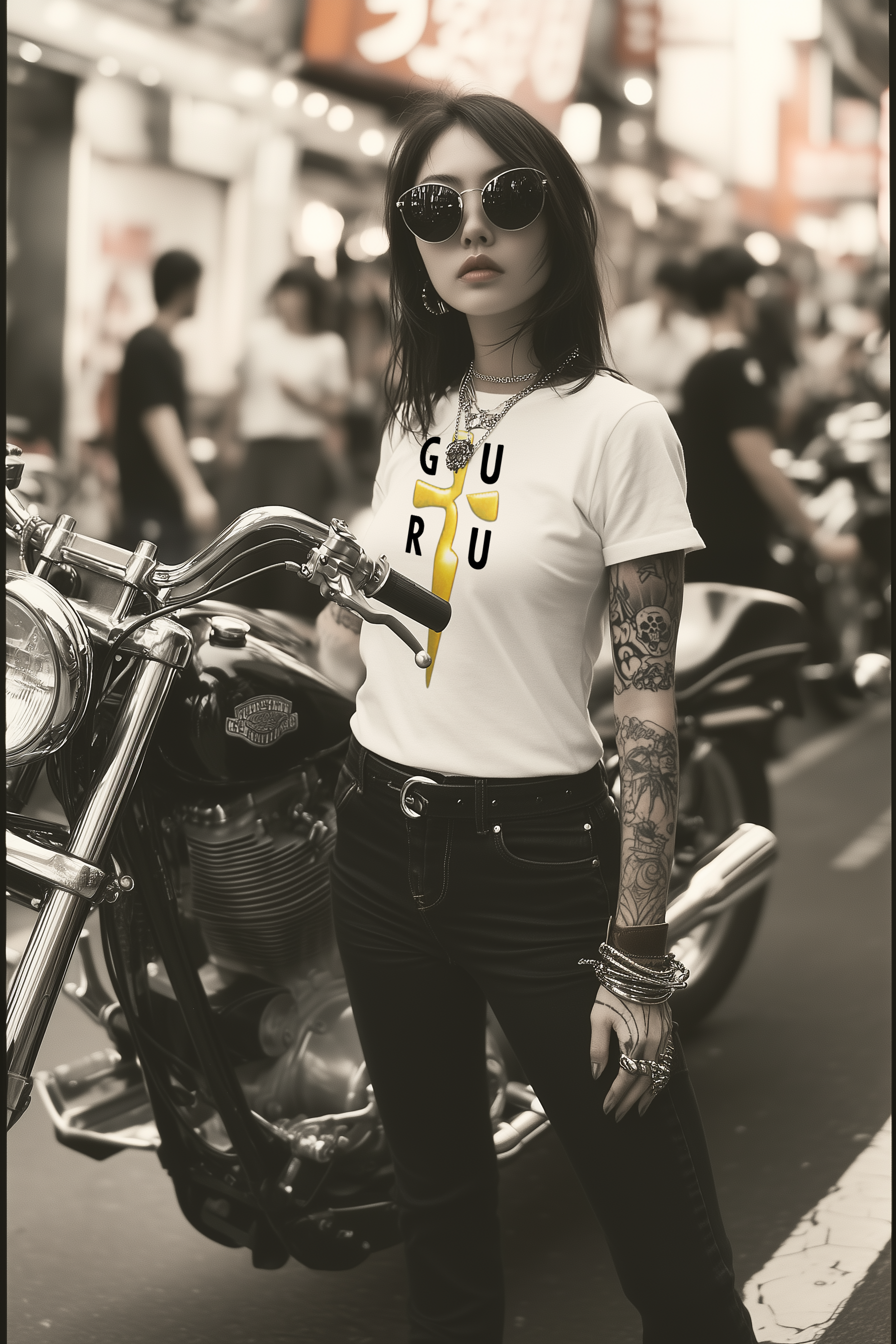 GURU BLADE - Womens White Tee