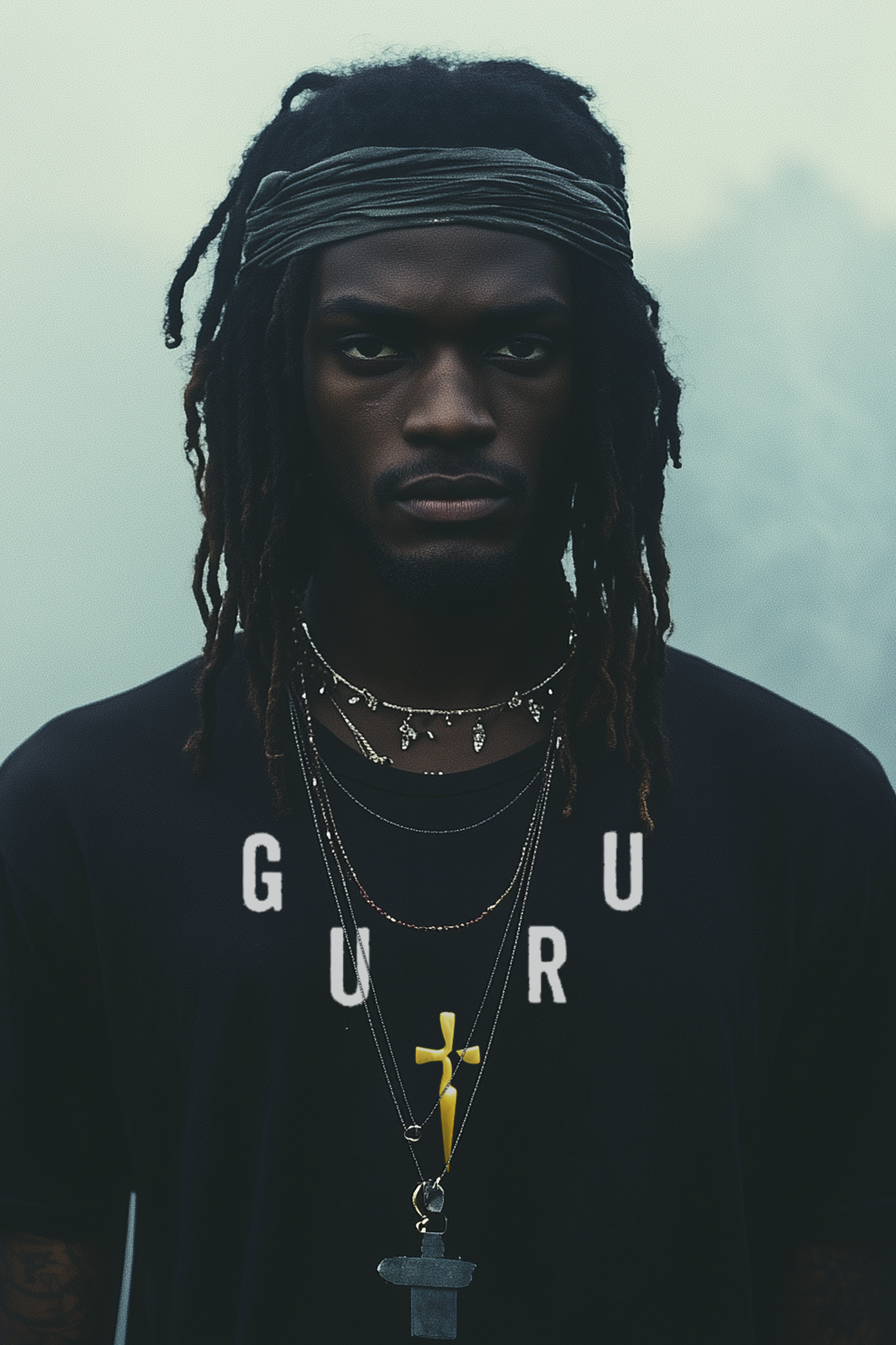 GURU NECKLACE - Mens Black Tee