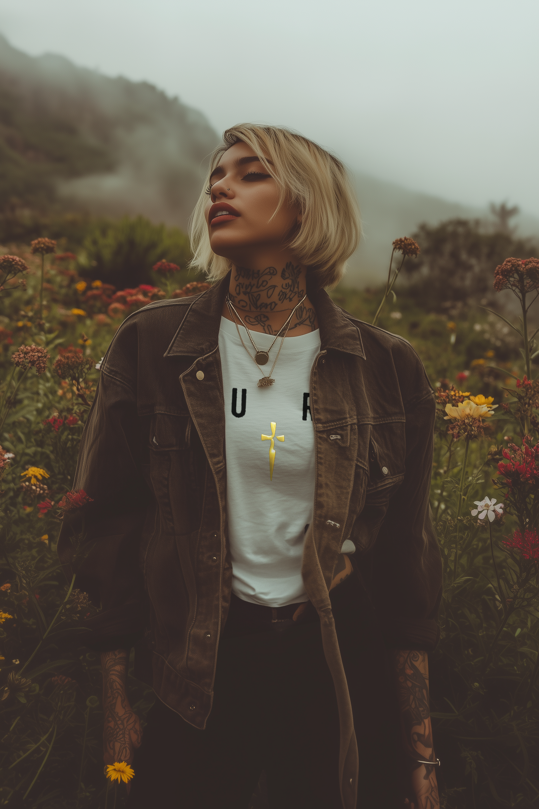 GURU NECKLACE - Womens White Tee