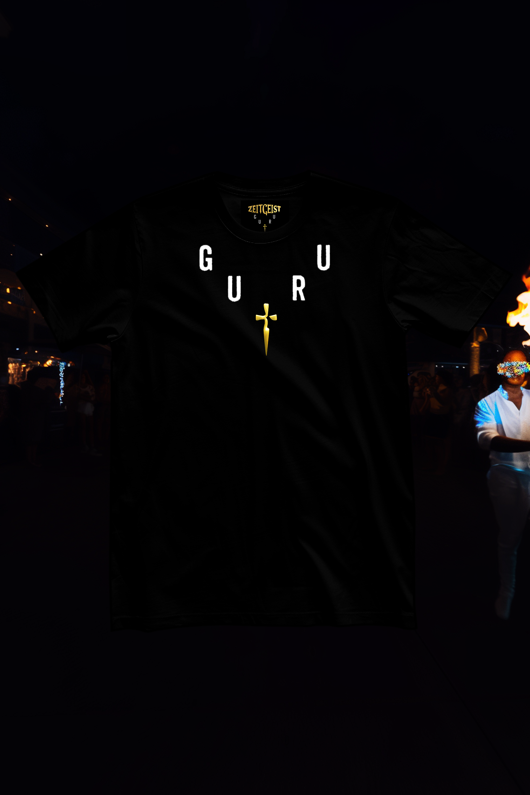 GURU NECKLACE - Womens Black Tee