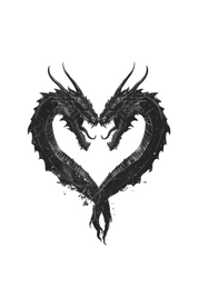 HEART DRAGON - White Womens Tee