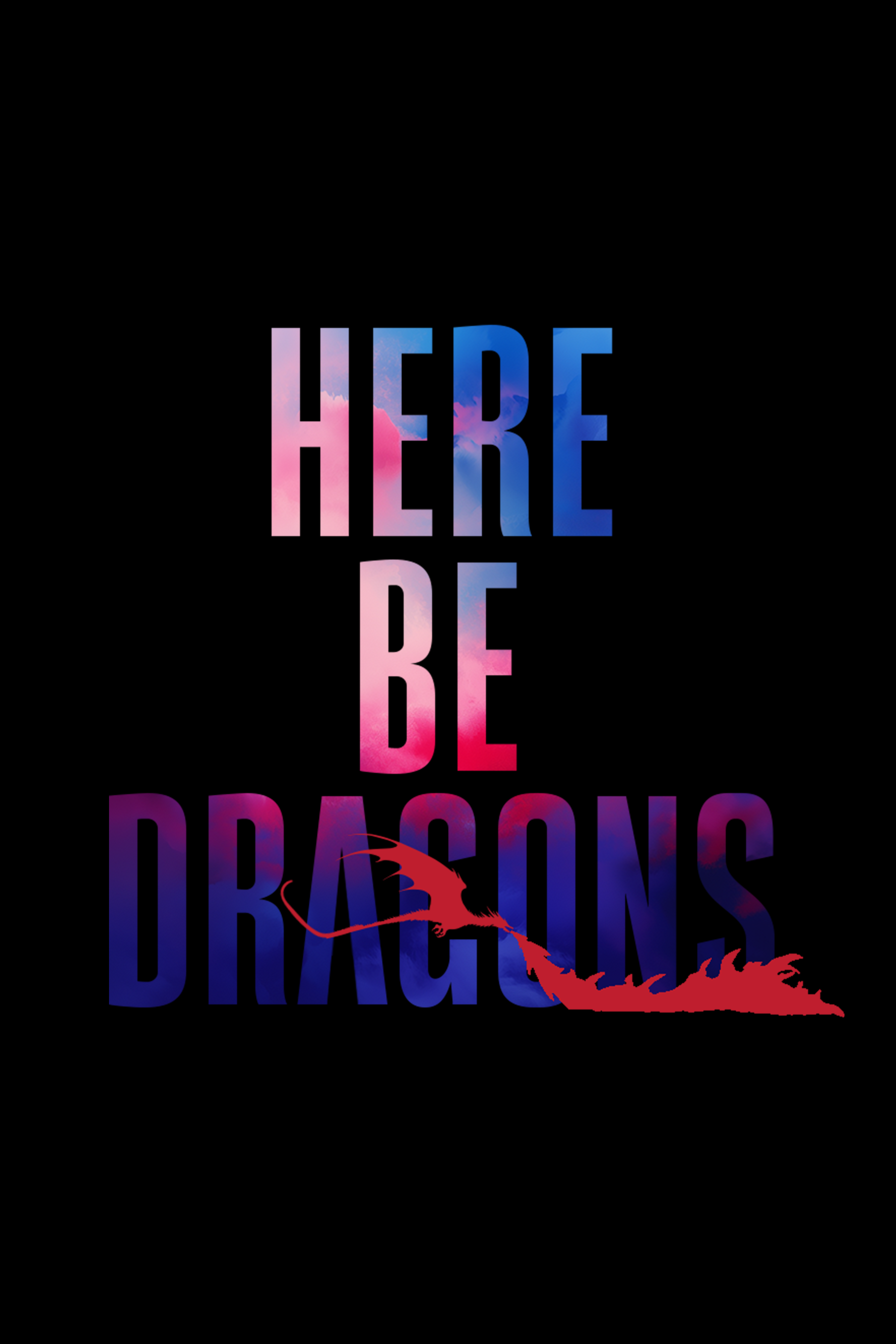 HERE BE DRAGONS - Mens Black Tee