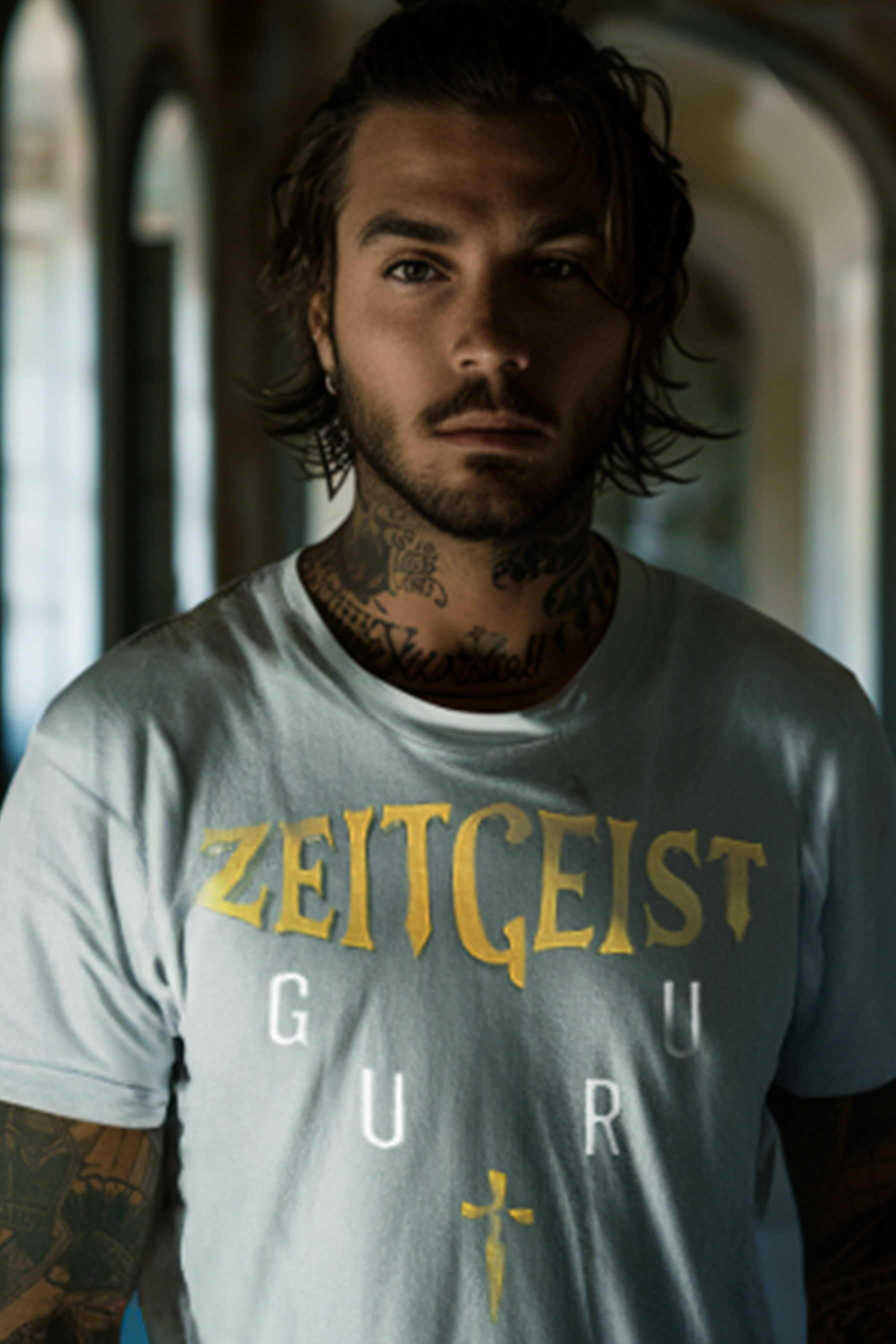 FULL LOGO - Mens White tee