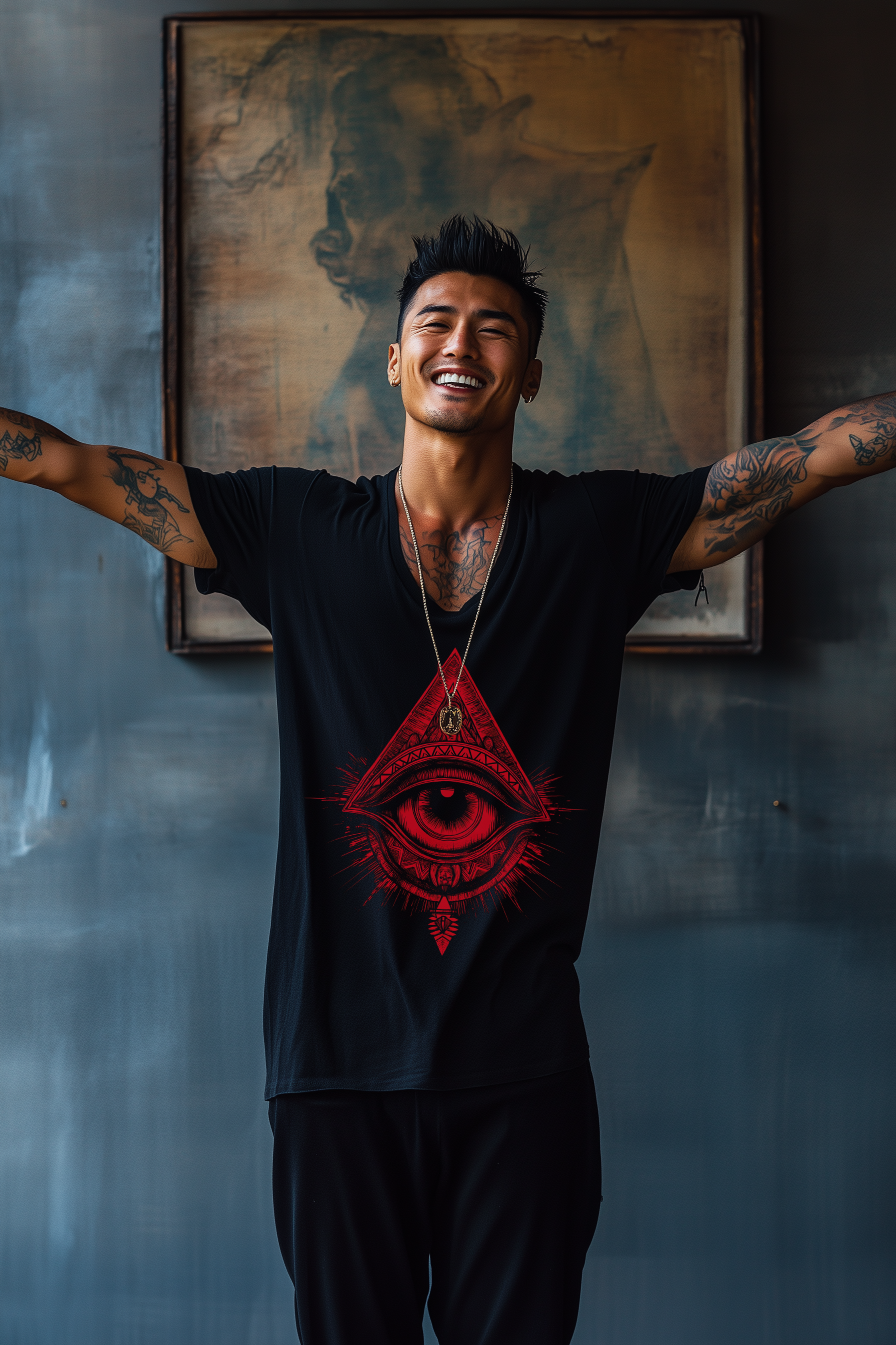 THE EYE OF GEORGE - Mens Black Tee