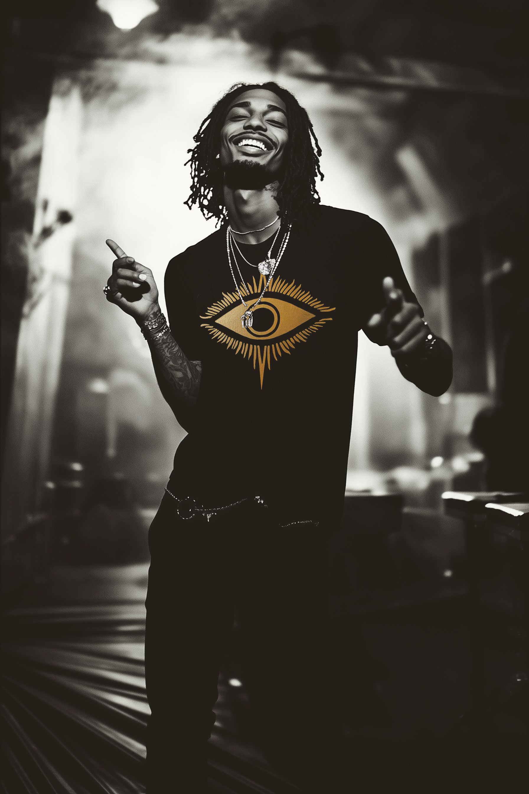 THE EYE OF PRINCE - Mens Black Tee