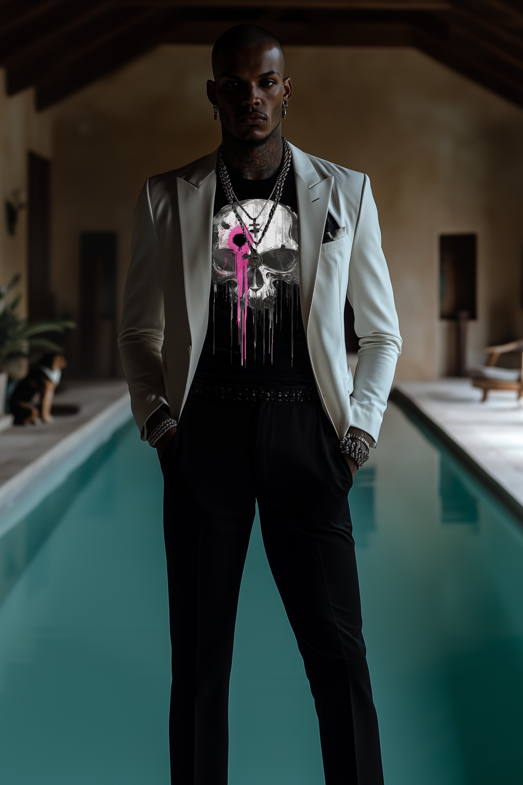 SKULL SHOT - Mens Black Tee