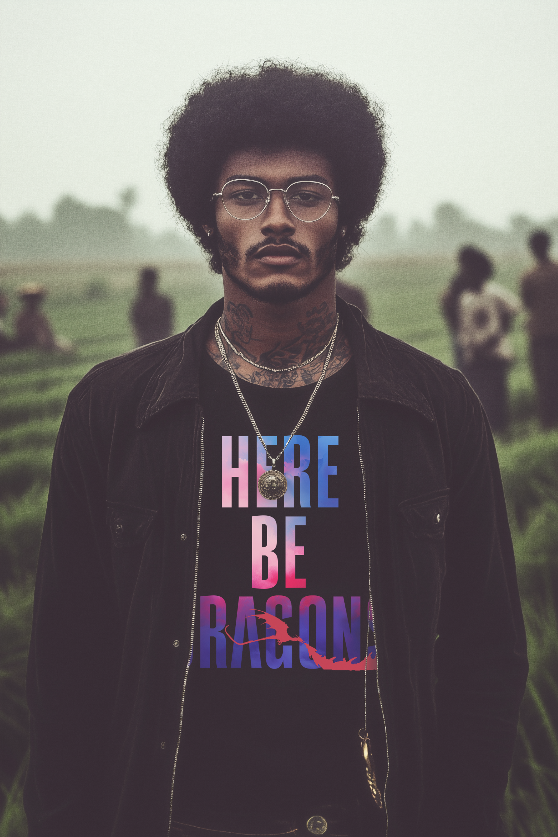 HERE BE DRAGONS - Mens Black Tee