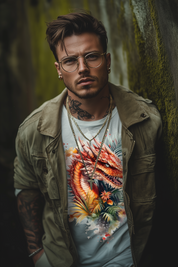 SLY DRAGON - White Mens Tee