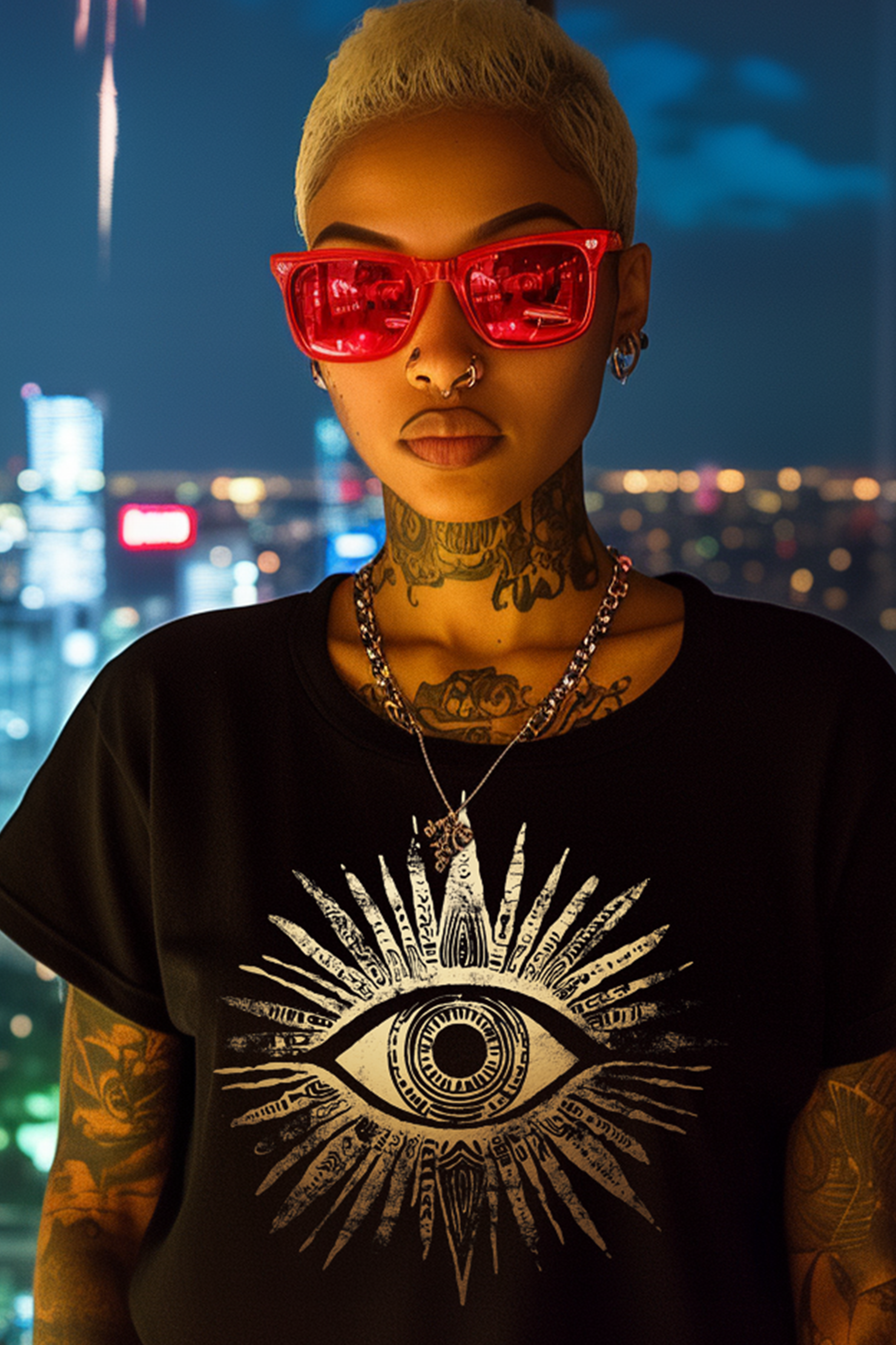 THE EYE OF JADA - Womens Black Tee
