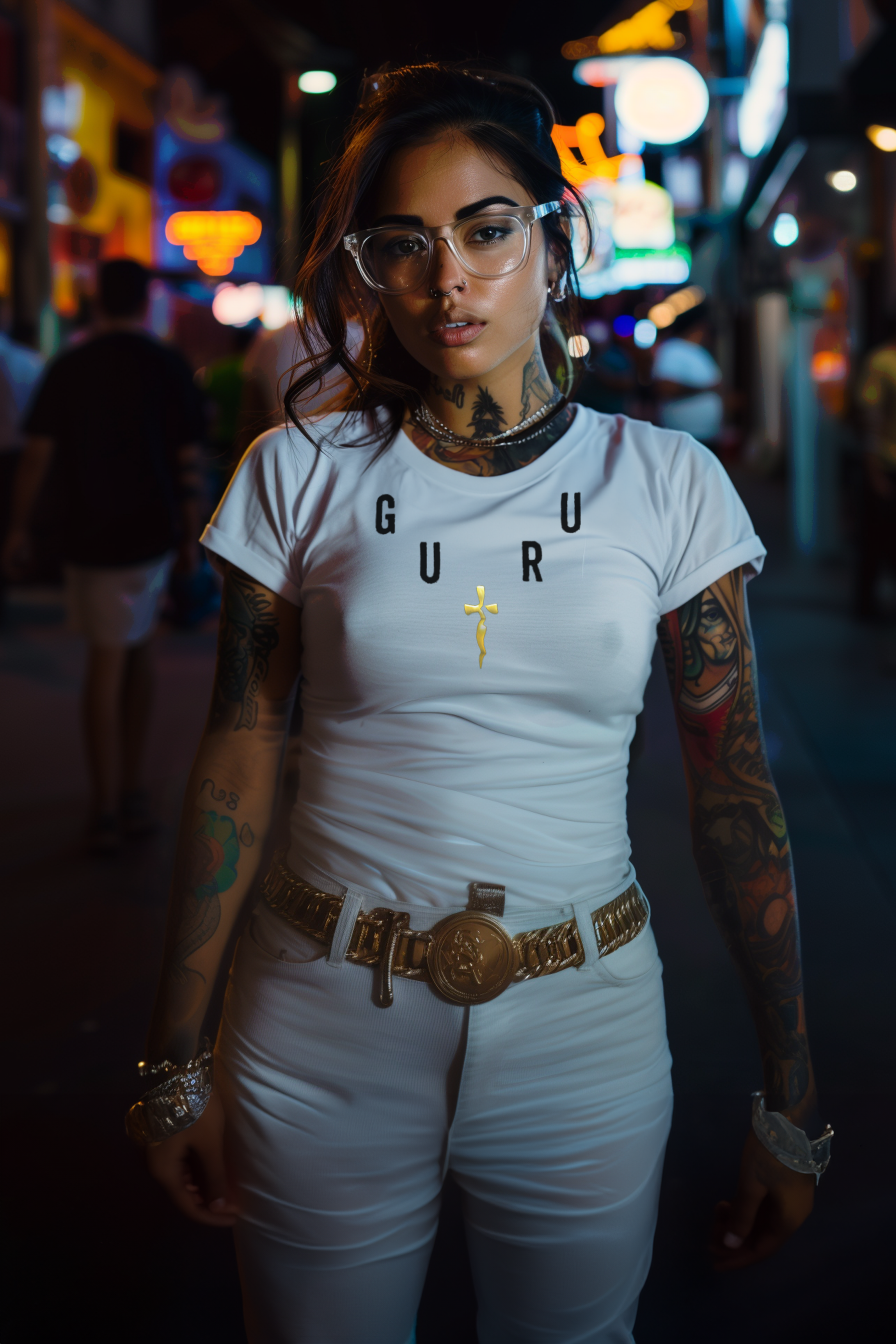 GURU NECKLACE - Womens White Tee