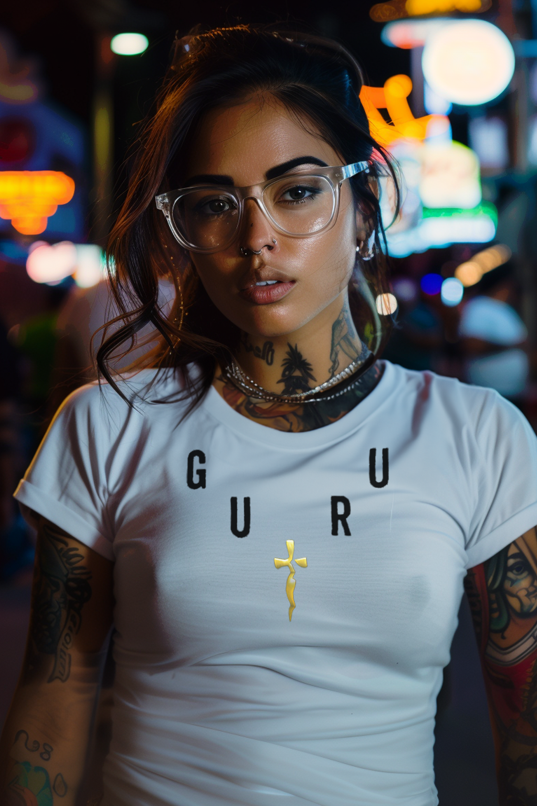 GURU NECKLACE - Womens White Tee