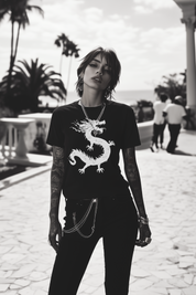 LONE DRAGON - Womens Black Tee