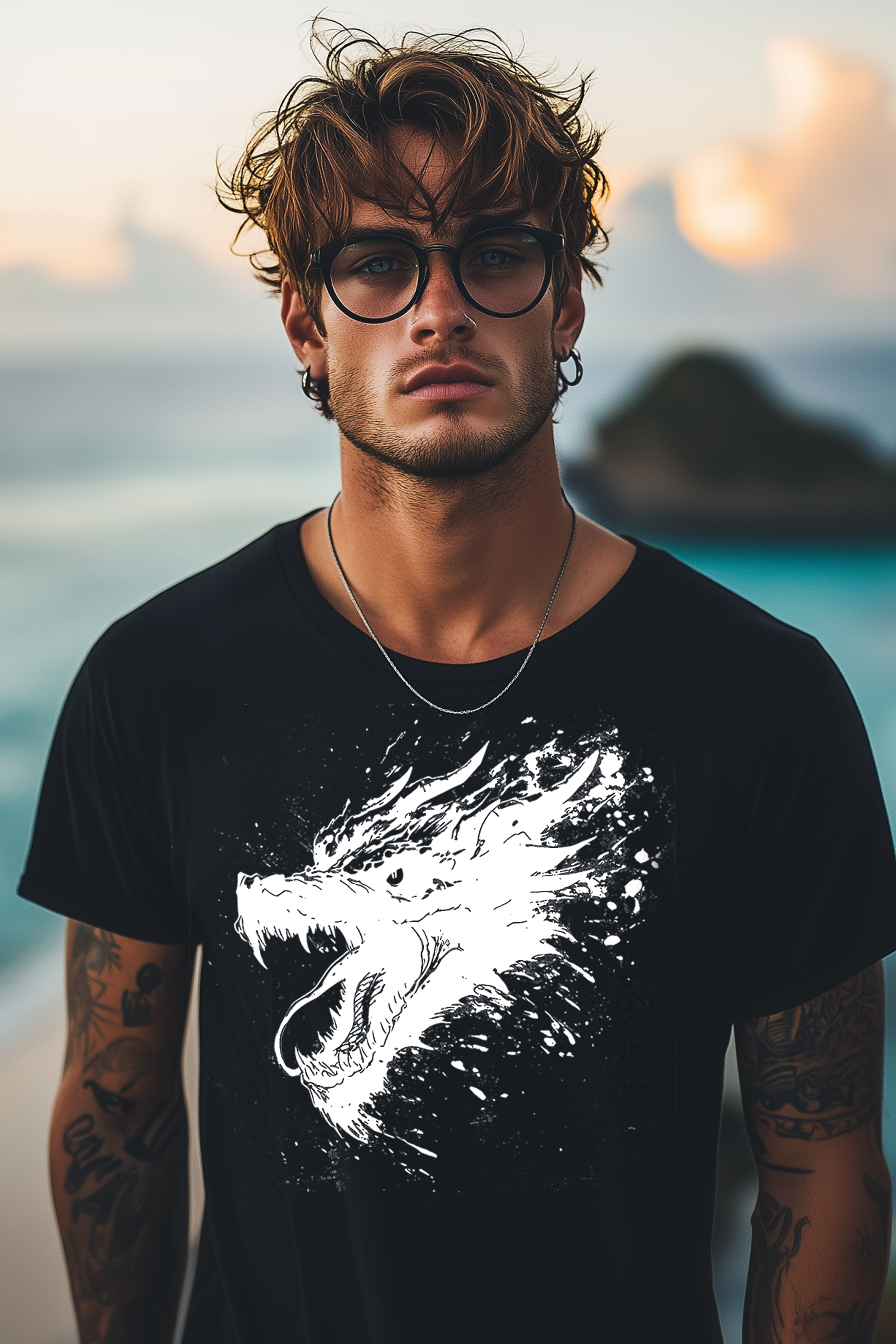 FIERCE DRAGON - Mens Black Tee