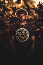ORNAMENT DRAGON - Mens Black Tee