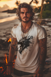 FIERCE DRAGON - Mens White Tee