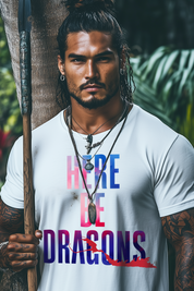 HERE BE DRAGONS - Mens White Tee