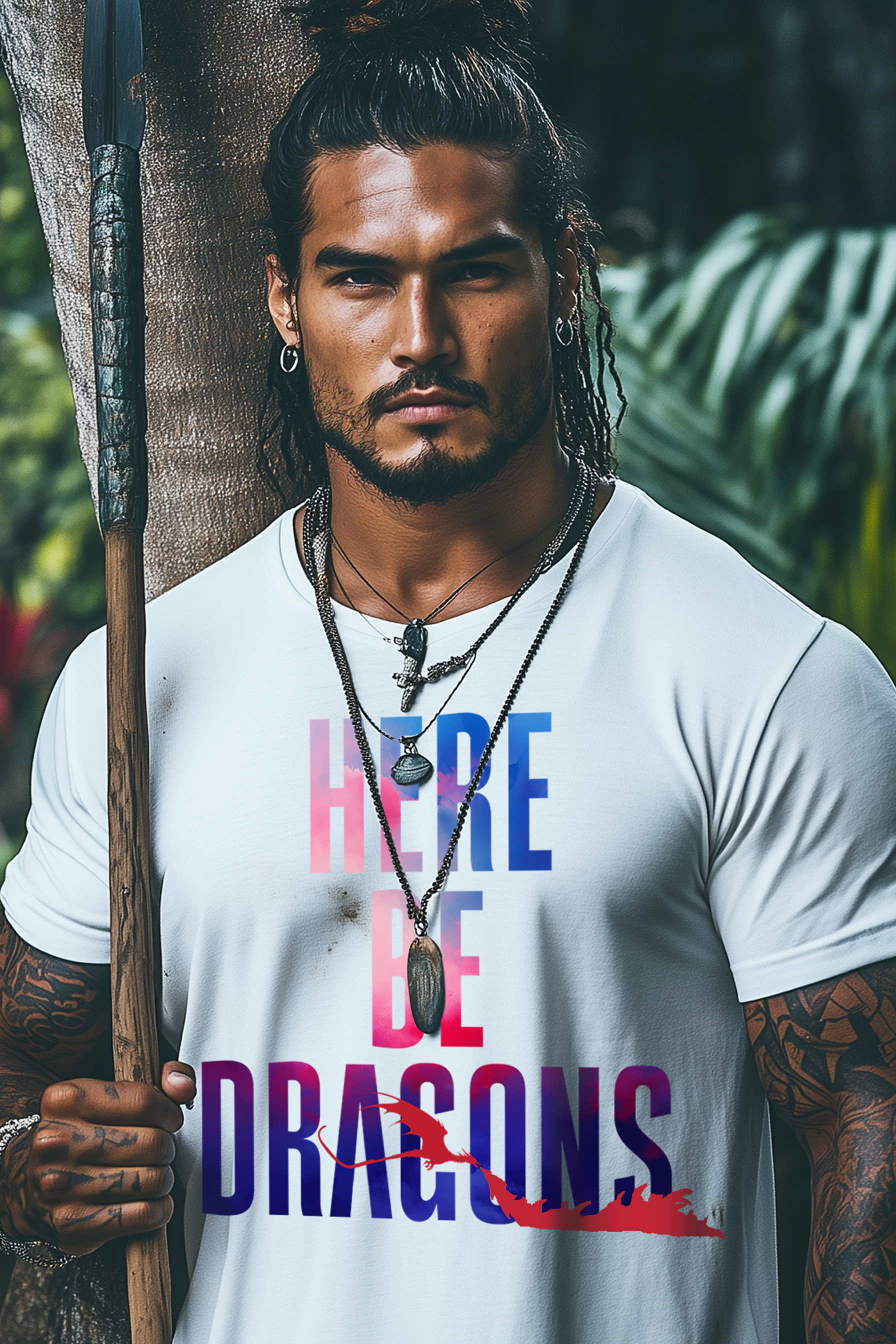 HERE BE DRAGONS - Mens White Tee