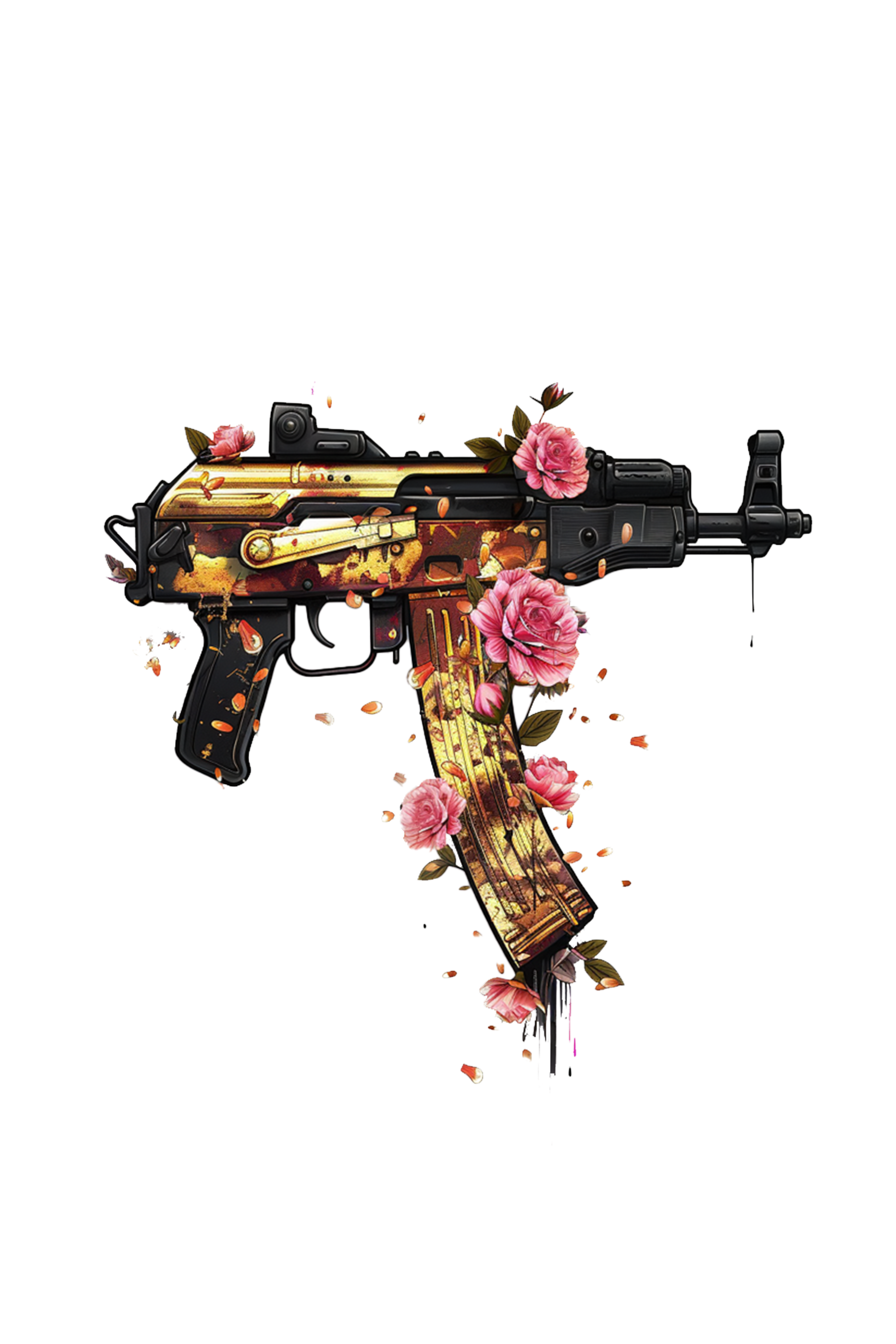 GUNS ‘N’ FLOWERS - Mens White Tee
