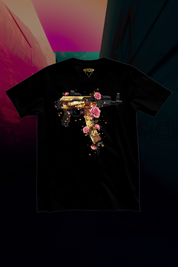 GUNS ‘N’ FLOWERS - Mens Black Tee
