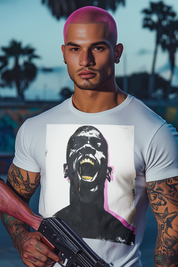 MAN SCREAM - Mens White Tee