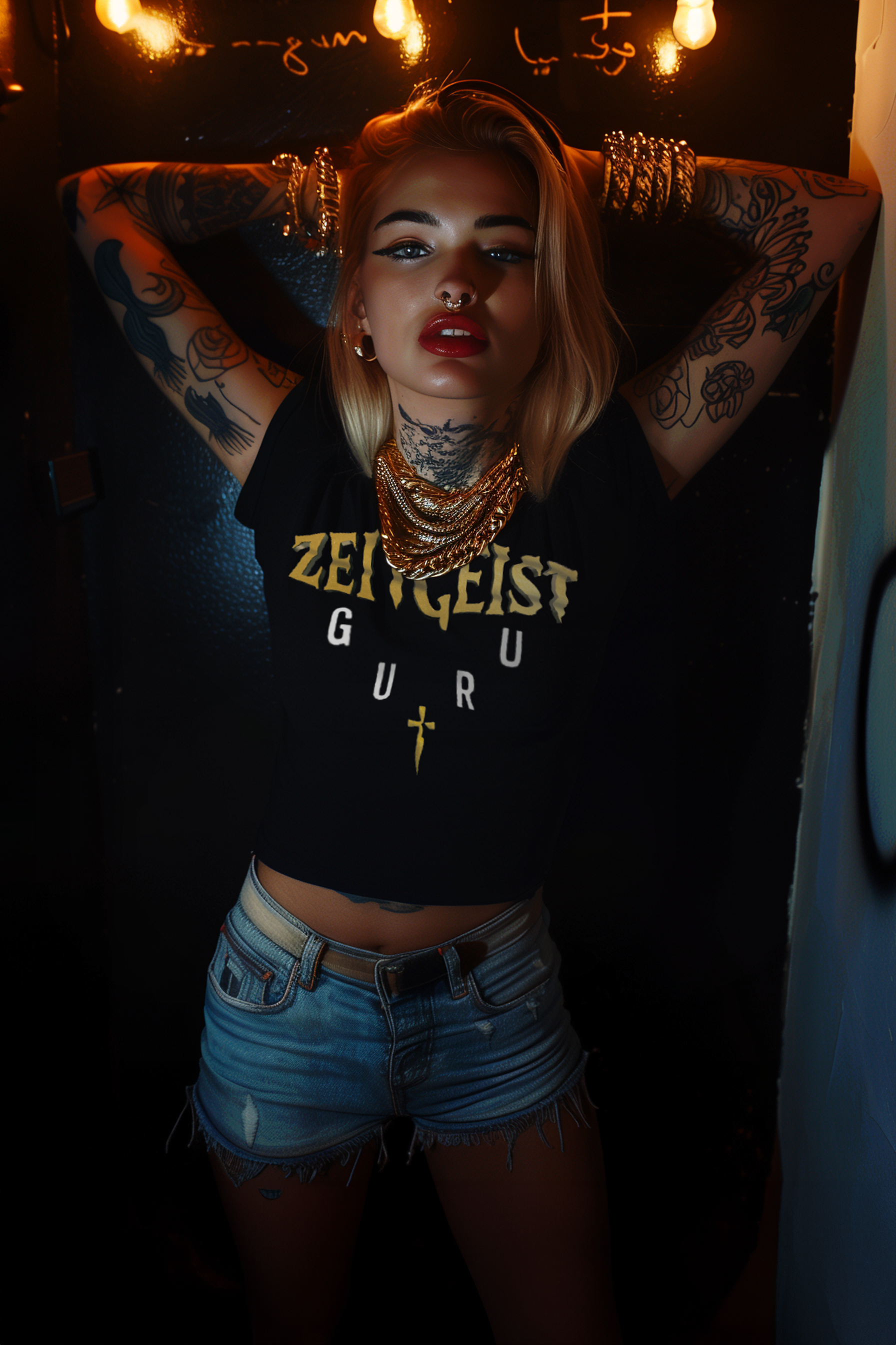 FULL LOGO - Womens Black Tee