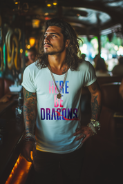 HERE BE DRAGONS - Mens White Tee