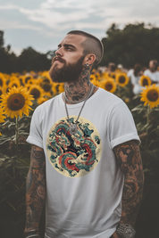 ORNAMENT DRAGON - Mens White Tee