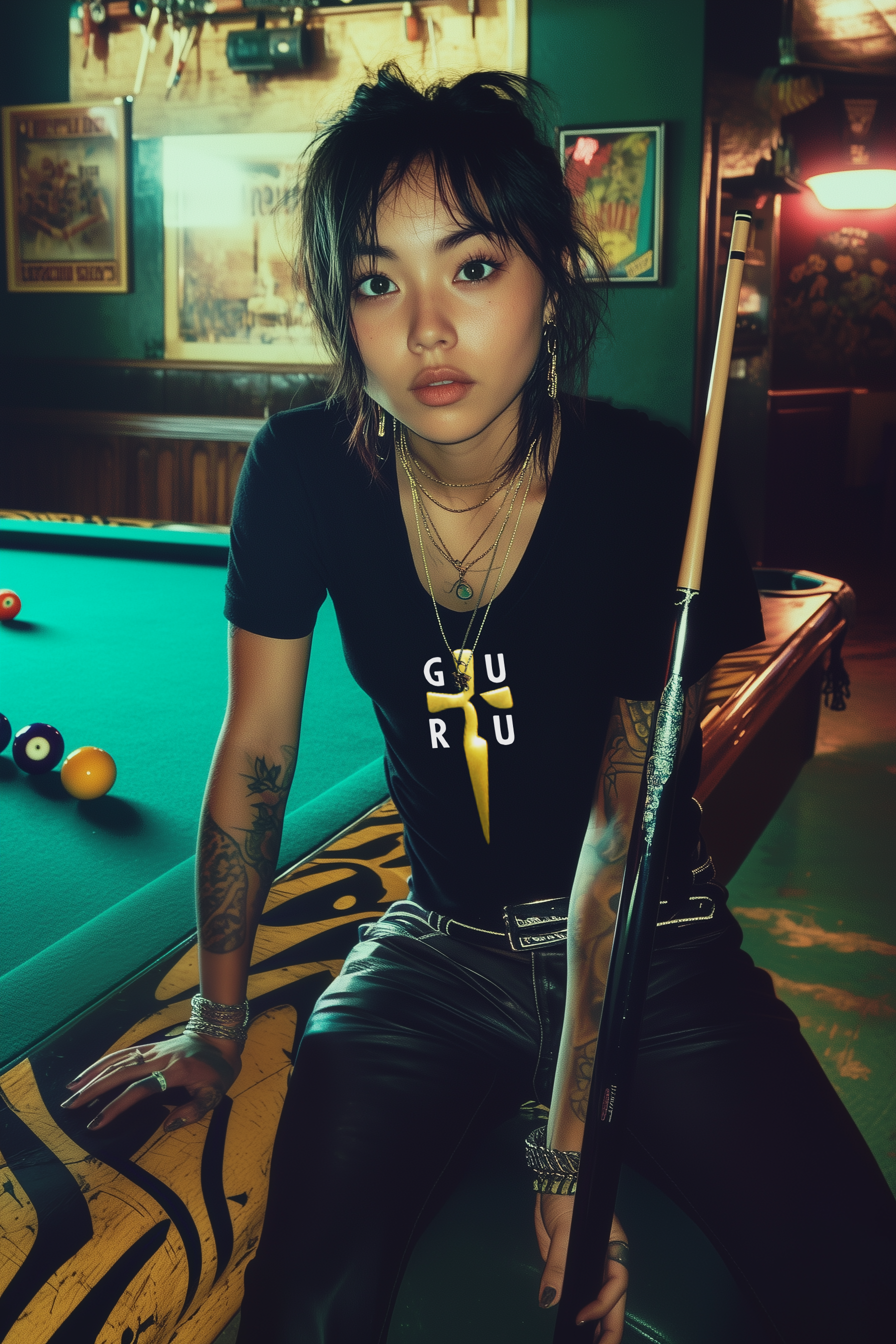 GURU BLADE - Womens Black Tee