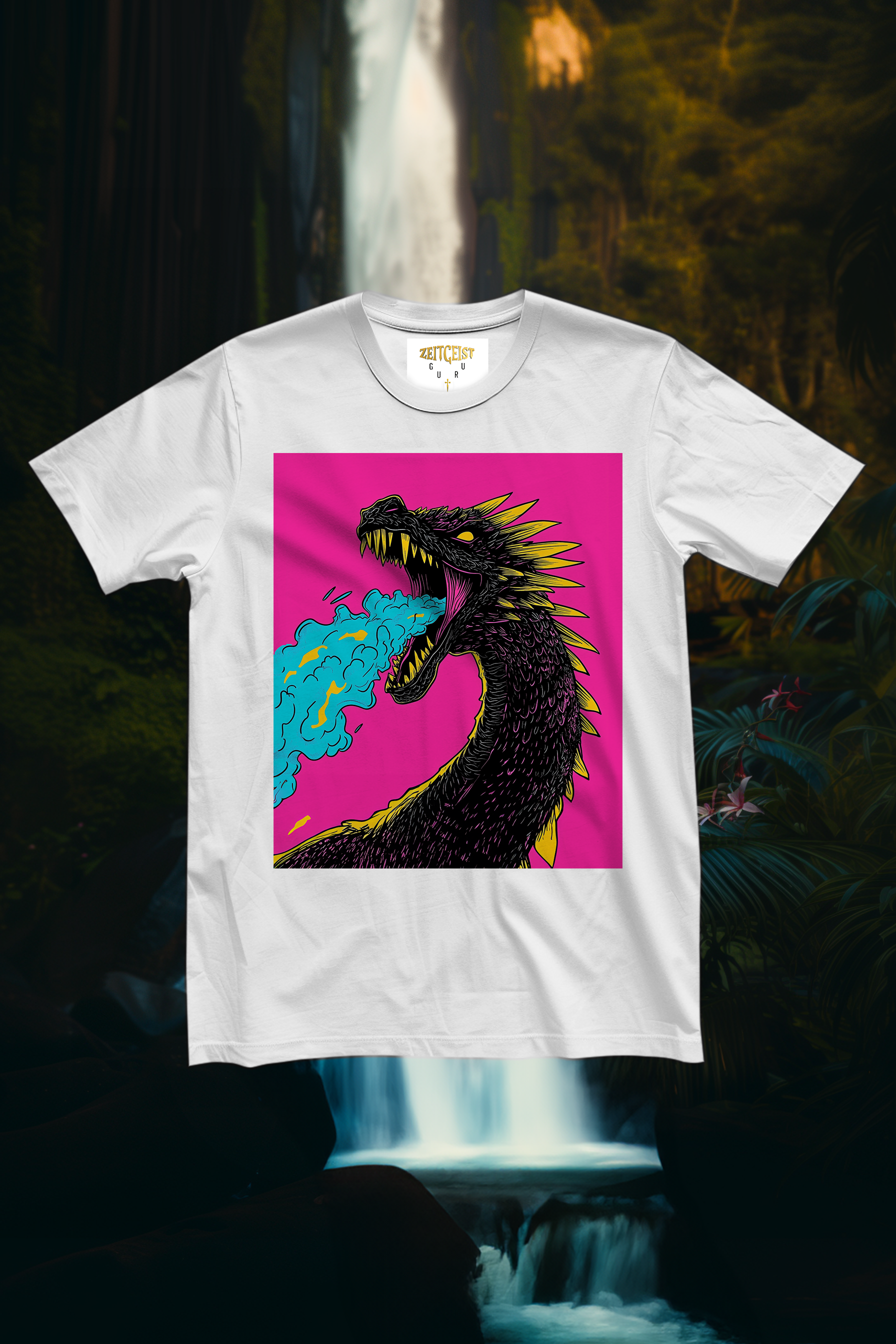 POP DRAGON - Mens White Tee