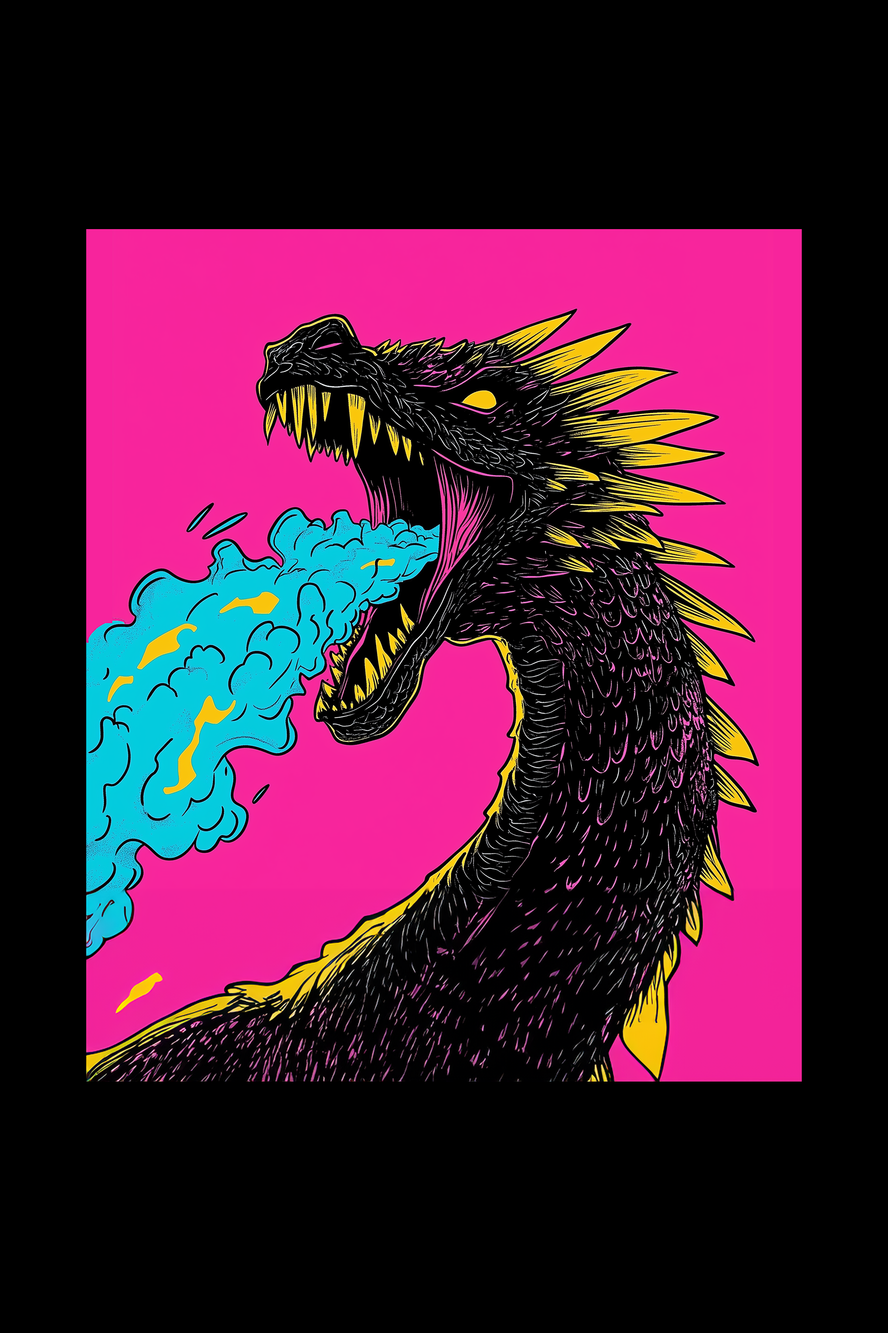 POP DRAGON - Mens Black Tee