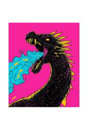 POP DRAGON - Mens White Tee