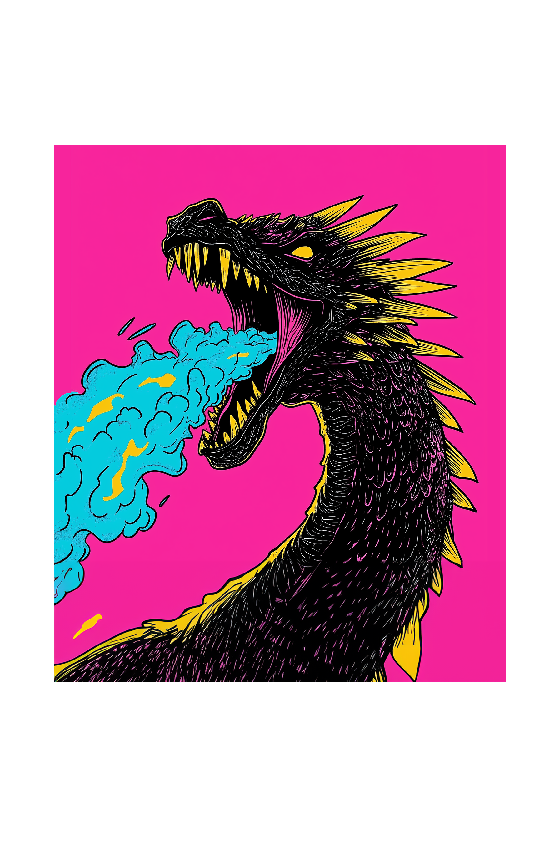 POP DRAGON - Mens White Tee